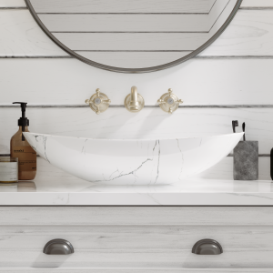 23" x 14" Oval Vessel Bathroom Sink, Easy to Clean