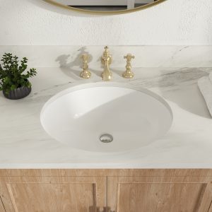 LIBERTY 17" X 14" Oval Undermount Bathroom Sink, Overflow Hole