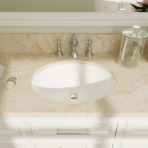 SYMMETRY 18" X 15" Oval Undermount Bathroom Sink, Overflow Hole With Multiple Colors