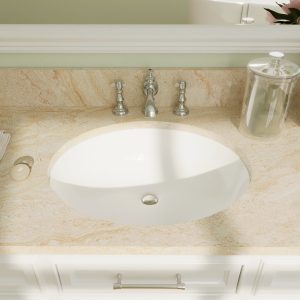 SYMMETRY 19 1/2" X 15 3/4" Oval Undermount Bathroom Sink, Overflow Hole