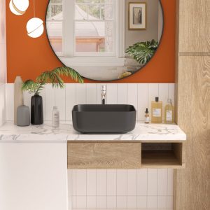 ACE 15.16" Square Vessel Bathroom Sink, Without Overflow With Multiple Colors