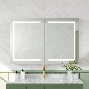 DeerValley DV-1VM0186 LED Lighted Medicine Cabinet Adjustable Color Temp & Storage