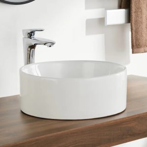 SYMMETRY 16" Round Vessel Bathroom Sink, Without Overflow