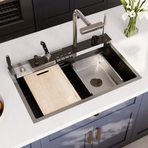 DeerValley DV-1K0348/DV-1K0349 Stainless Steel Kitchen Sinks Smart Control 4-Mode Spray